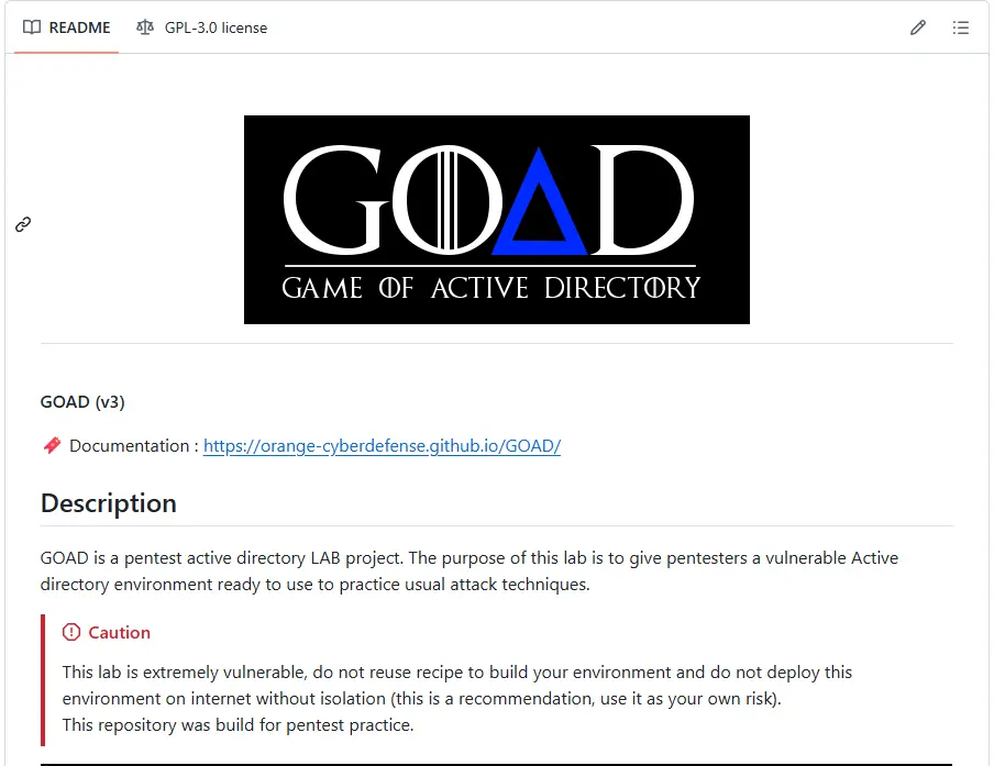 Game of Active Directory logo