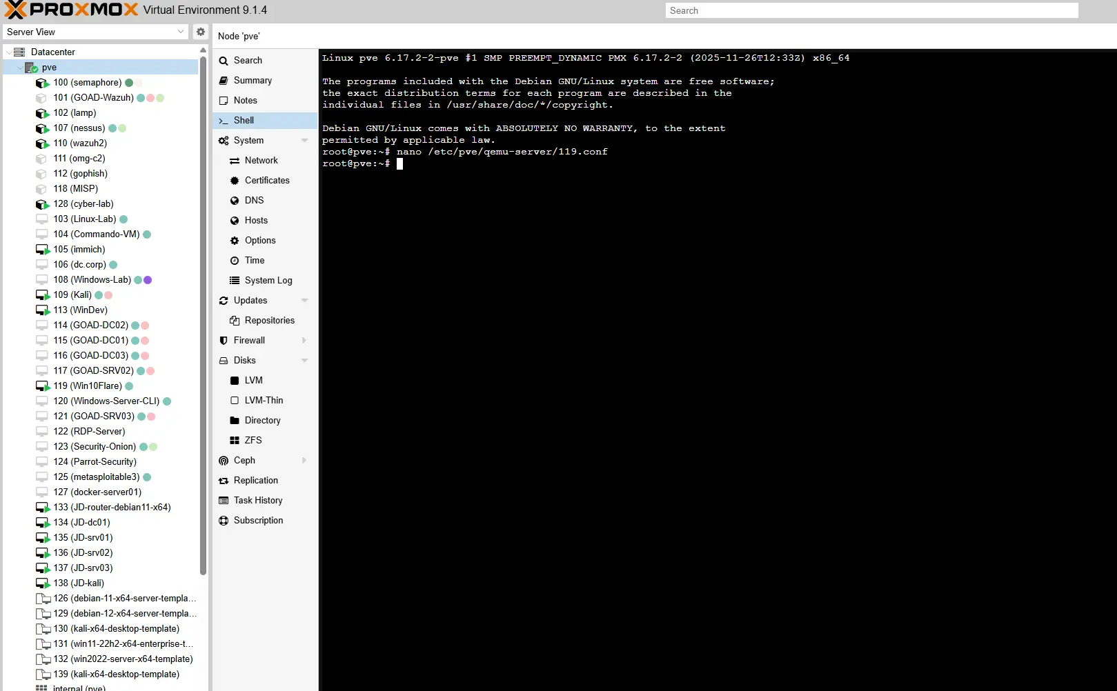 Proxmox Edit Config