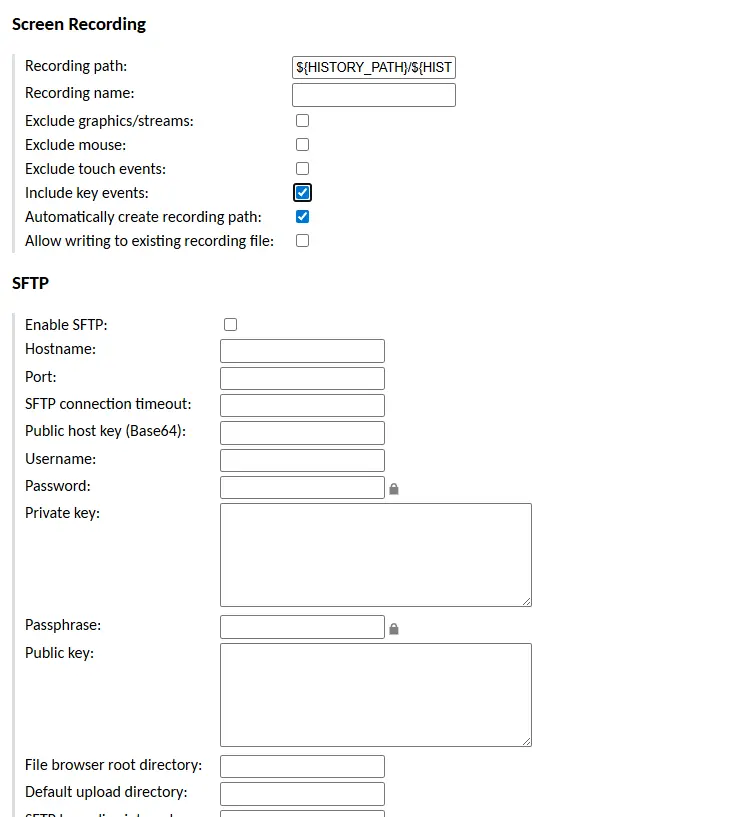 Screen Recording Setting