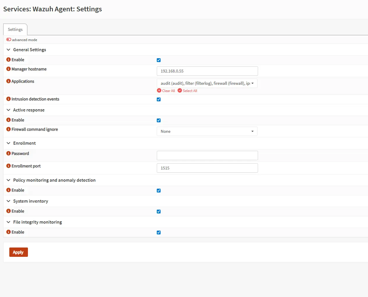 Wazuh Agent Config