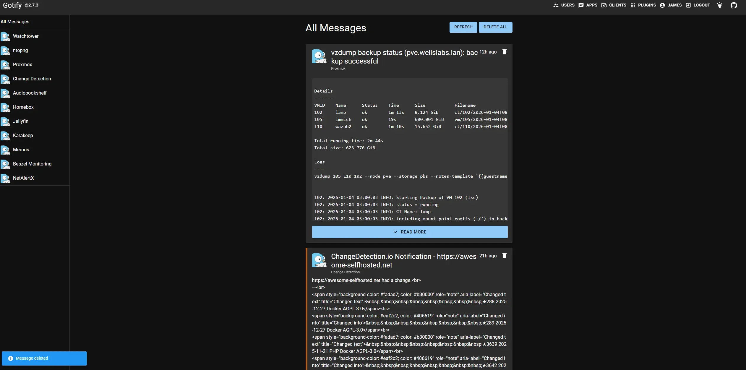 Simple Notification Server