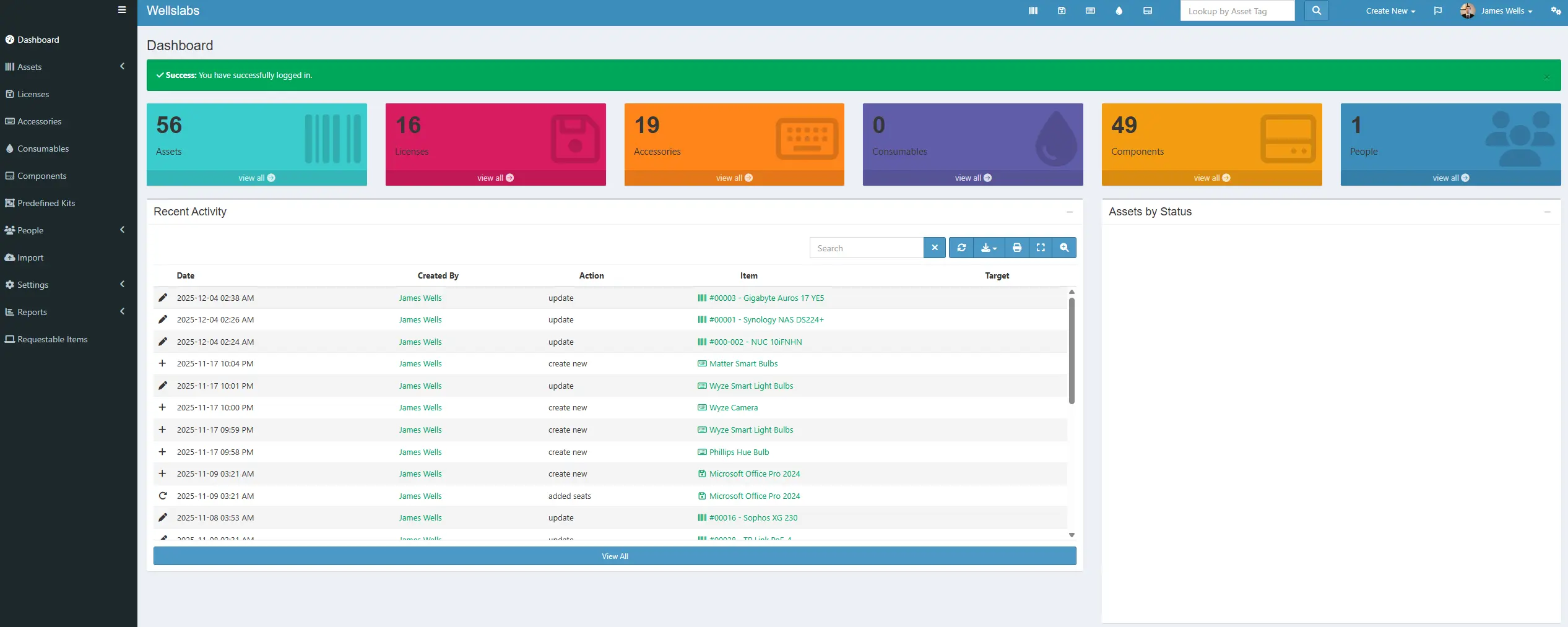 Snipe-IT Dashboard
